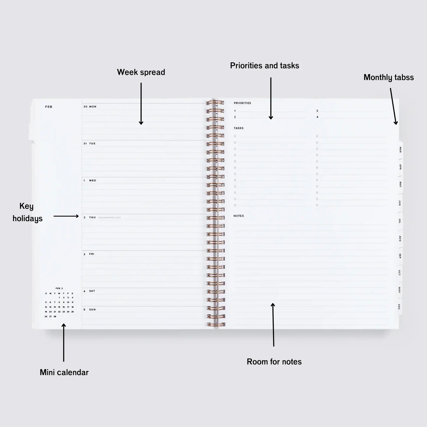 2024-2025 Academic Year Task Planner- Hunter Green