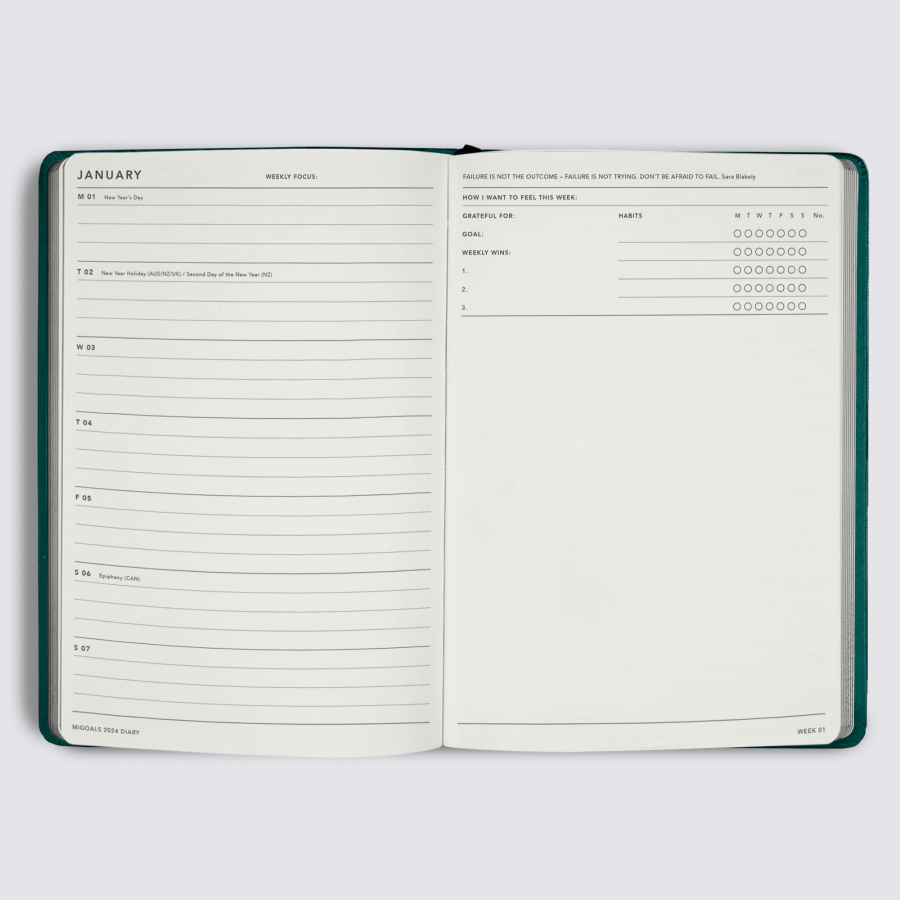 weekly spread 2024 diary A5