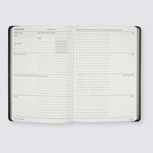 2024 Weekly Spread Diary - Lemon