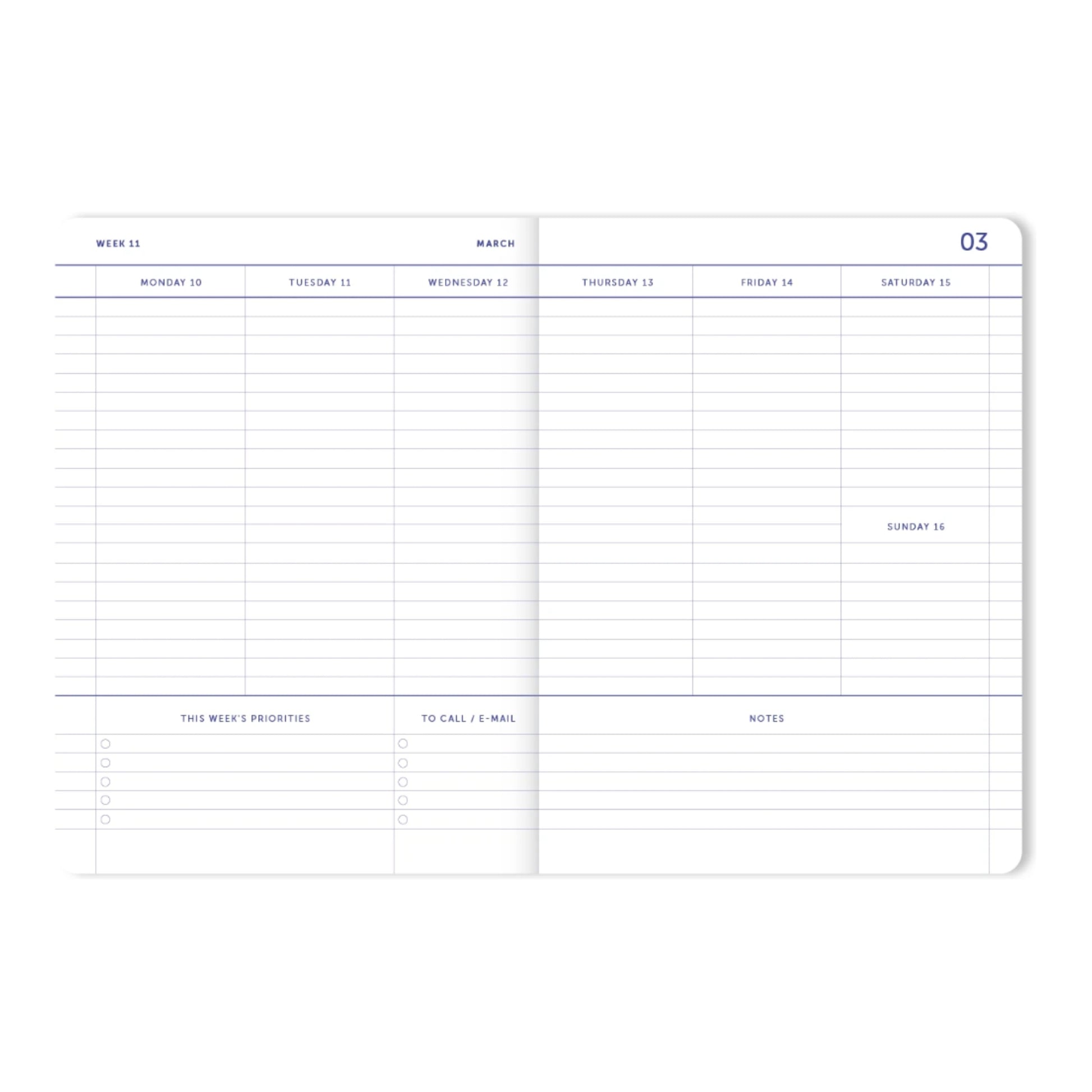 2025 My Journal Weekly Diary - Lavender Blue