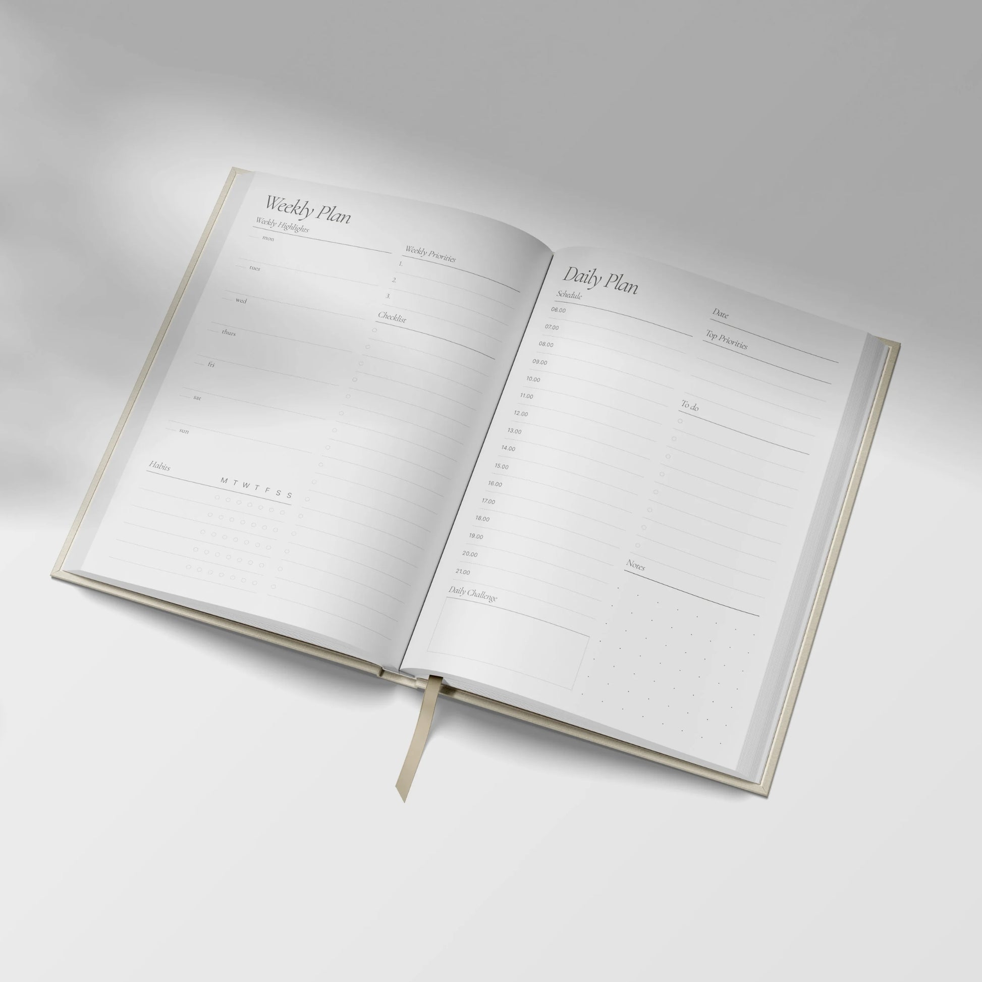 Undated Daily Planner -  Purple and Orange