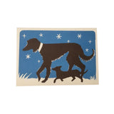 big and little dog starry night card