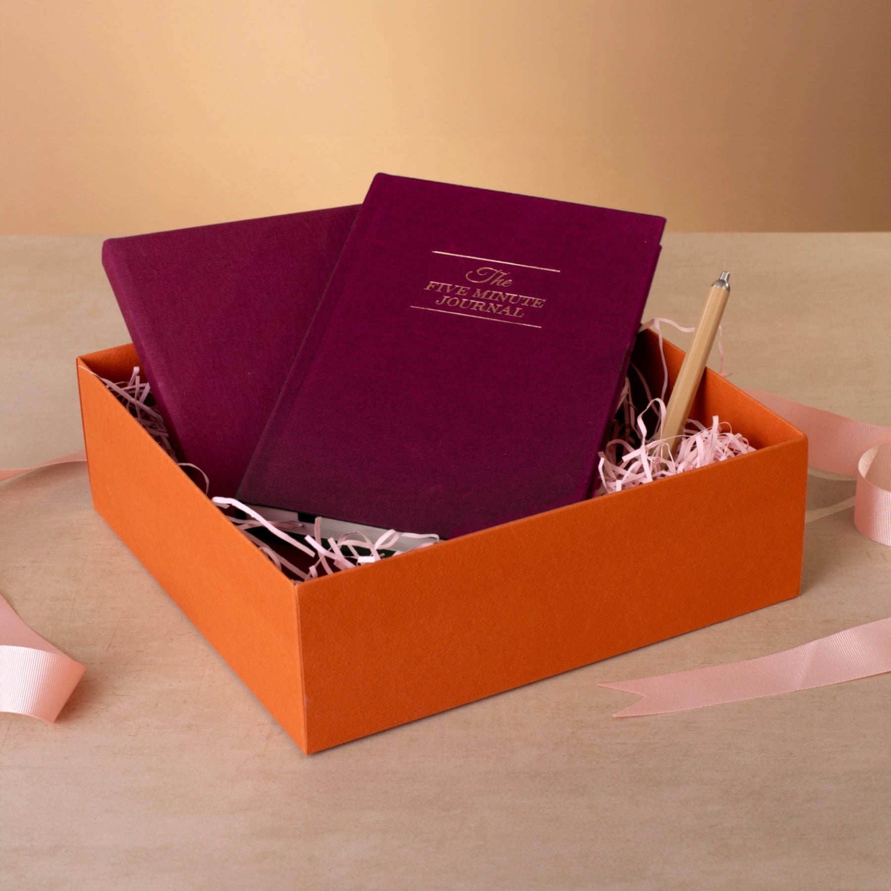 Clifton Notebook & Five Minute Journal Gift Set - Mulberry Red