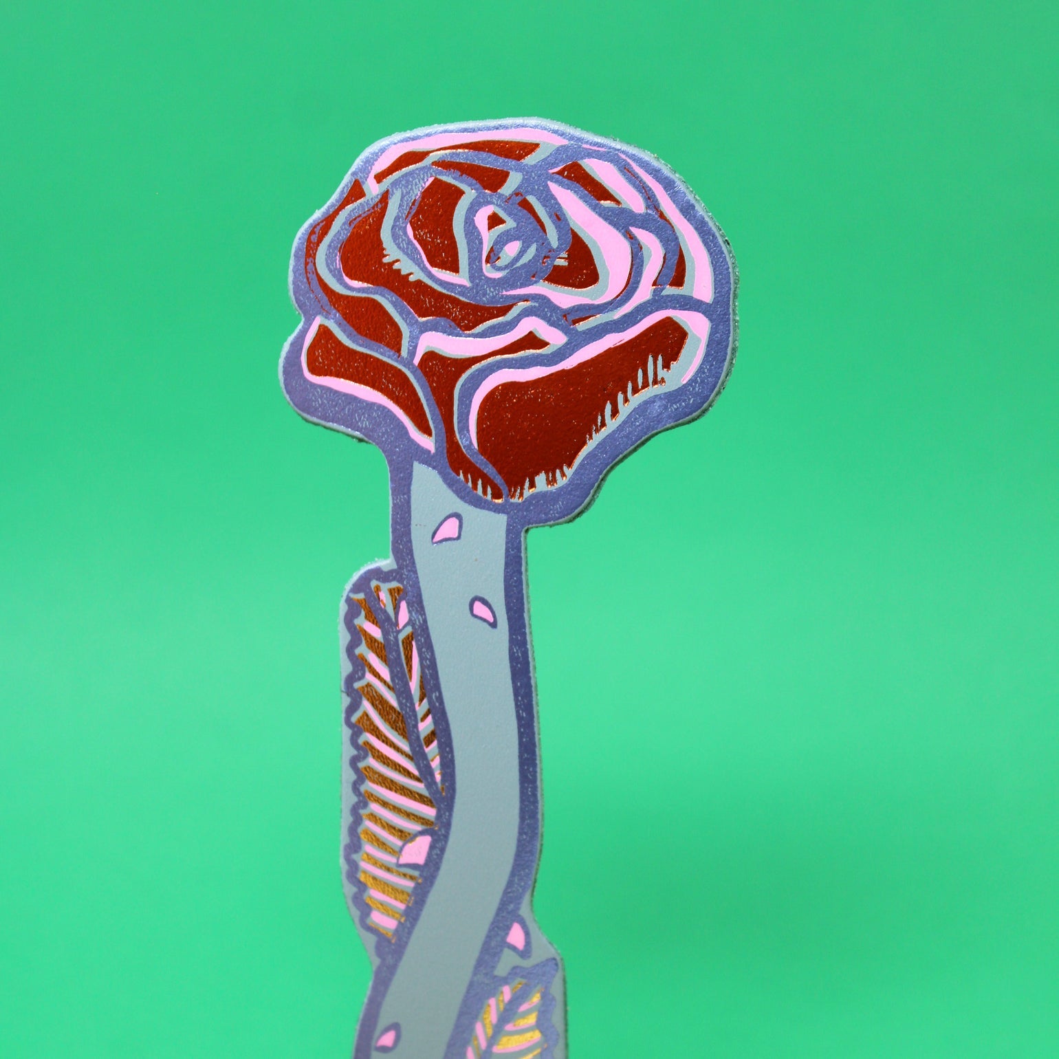 Rose Bookmark - Heritage Blue