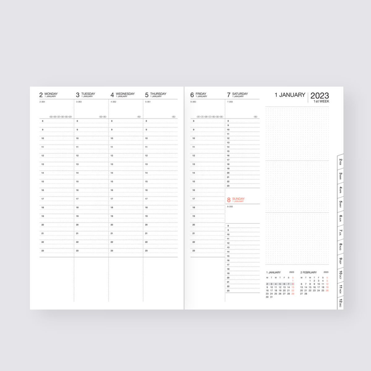 2024-2025 Colors Weekly A5 Diary - Blue