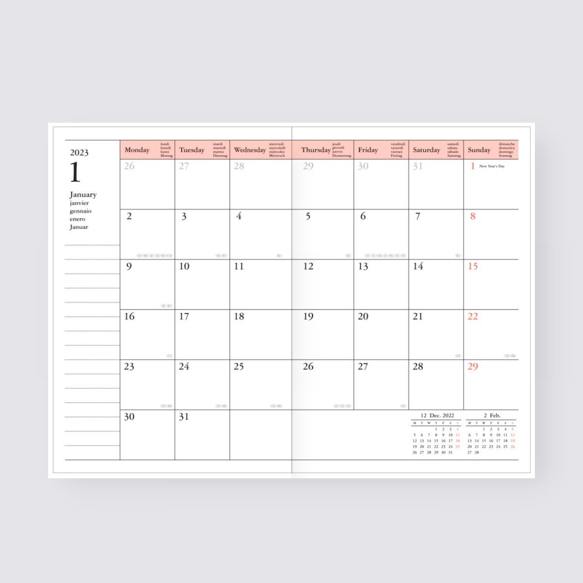 2024-2025 Colors Weekly A6 Diary - Pink