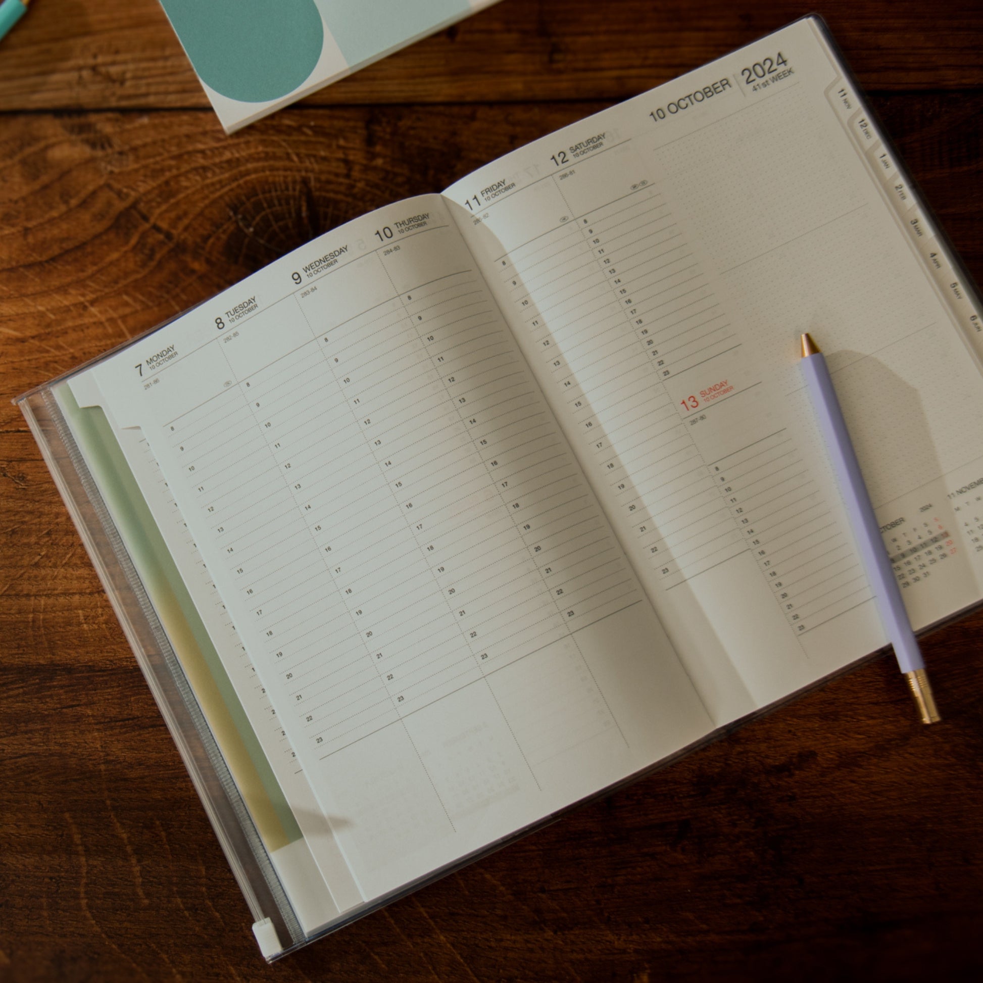 2024-2025 Colors Weekly A5 Diary - Green