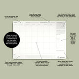 large desk pad for monthly planning