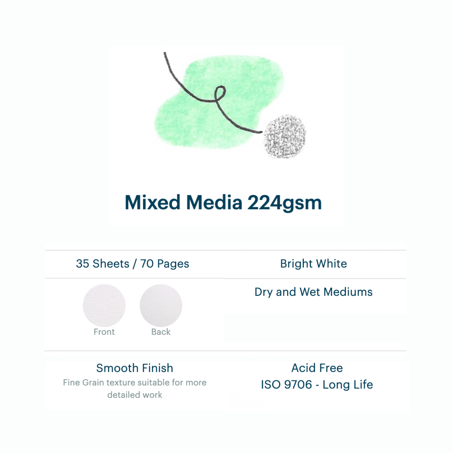 Refillable Wirebound Sketchbook - Jade