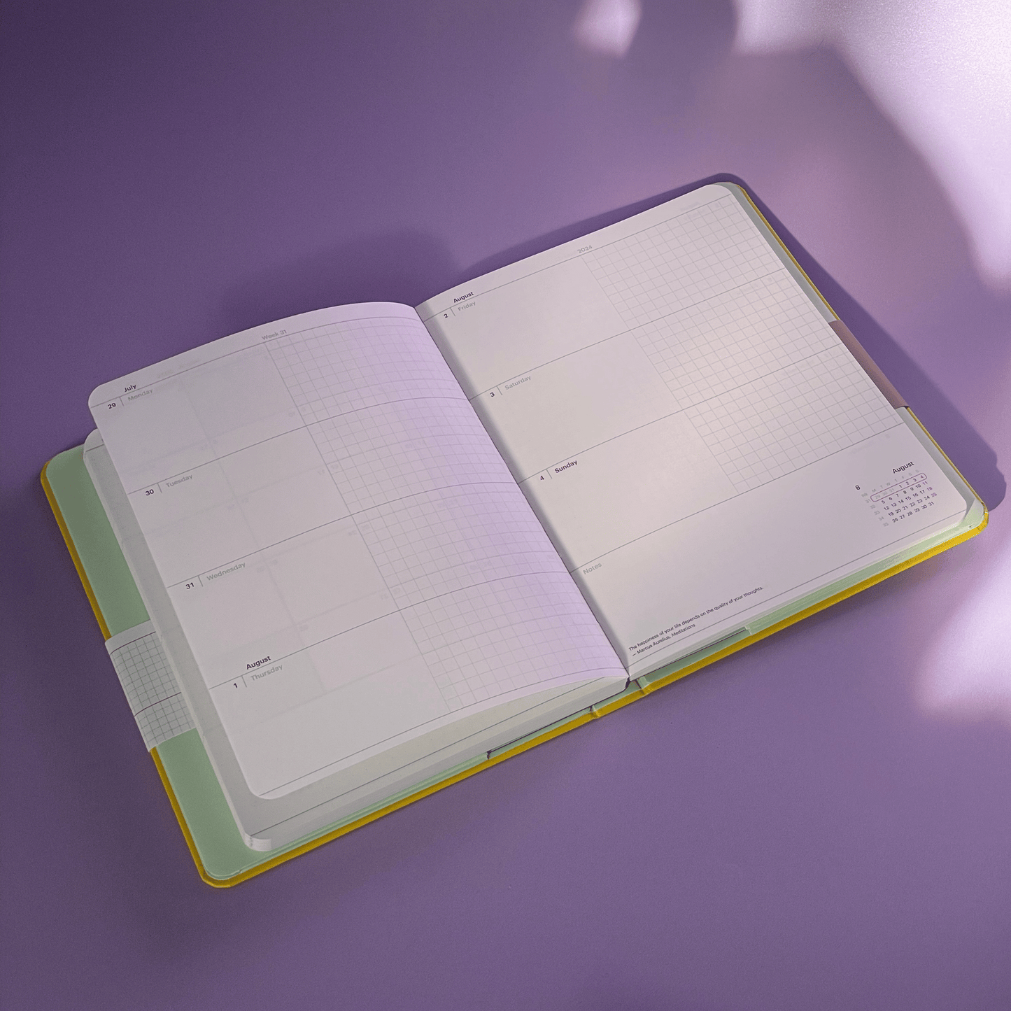2024 Refillable Dated Diary - Sunshine Yellow