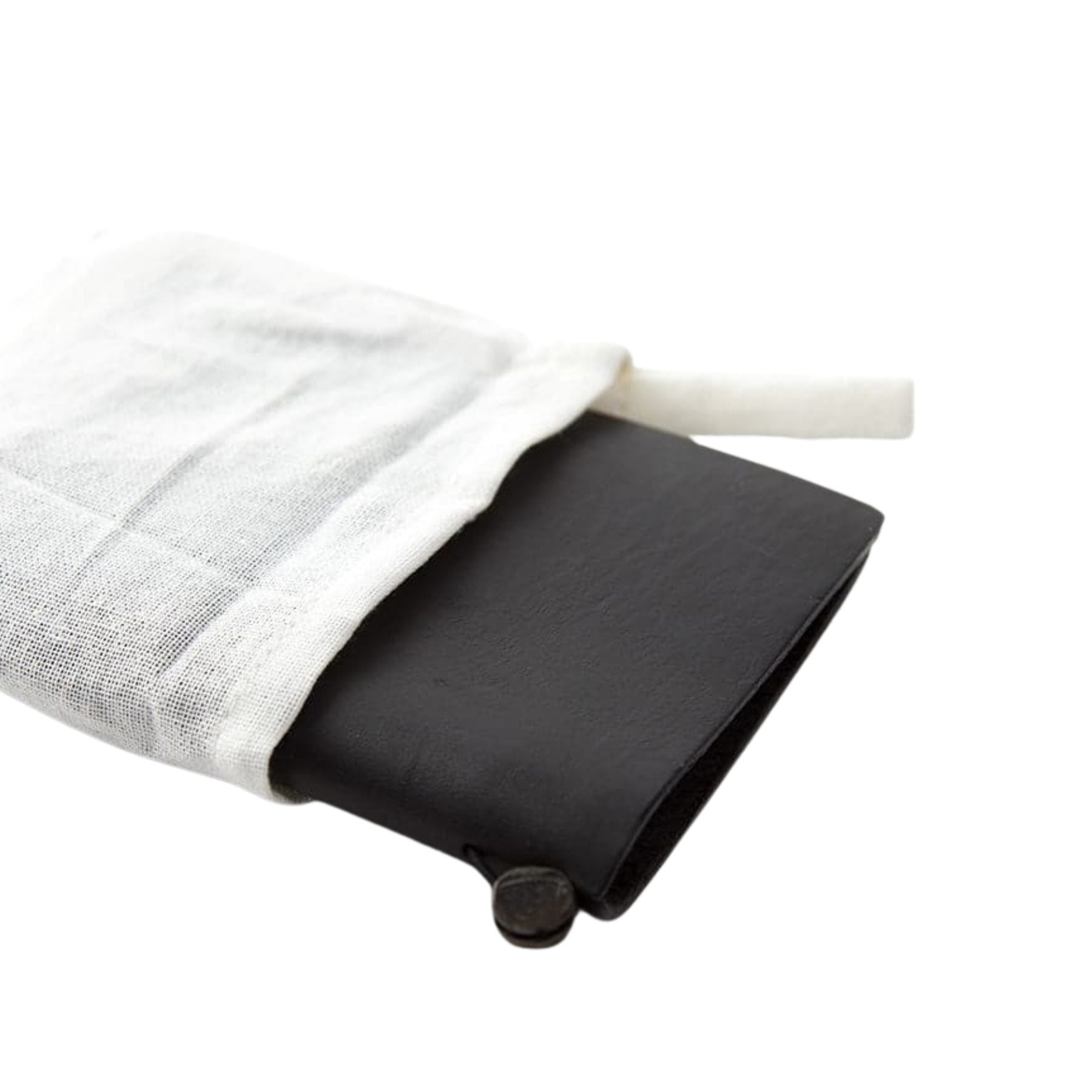 Black leather notebook