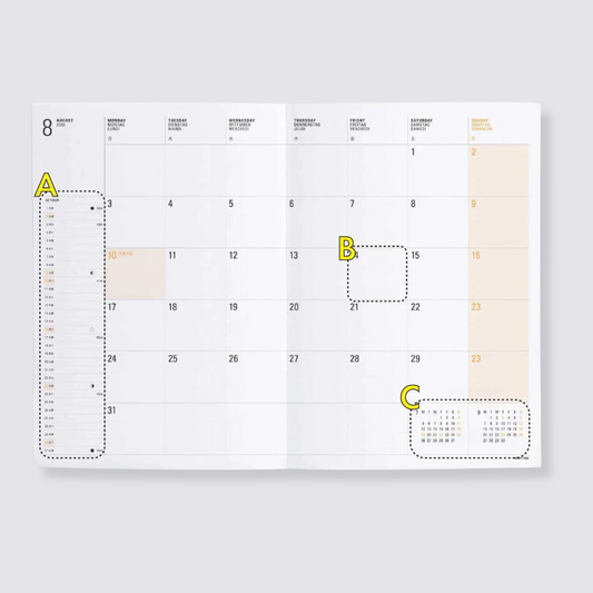2024 Monthly Diary - Black Gingham