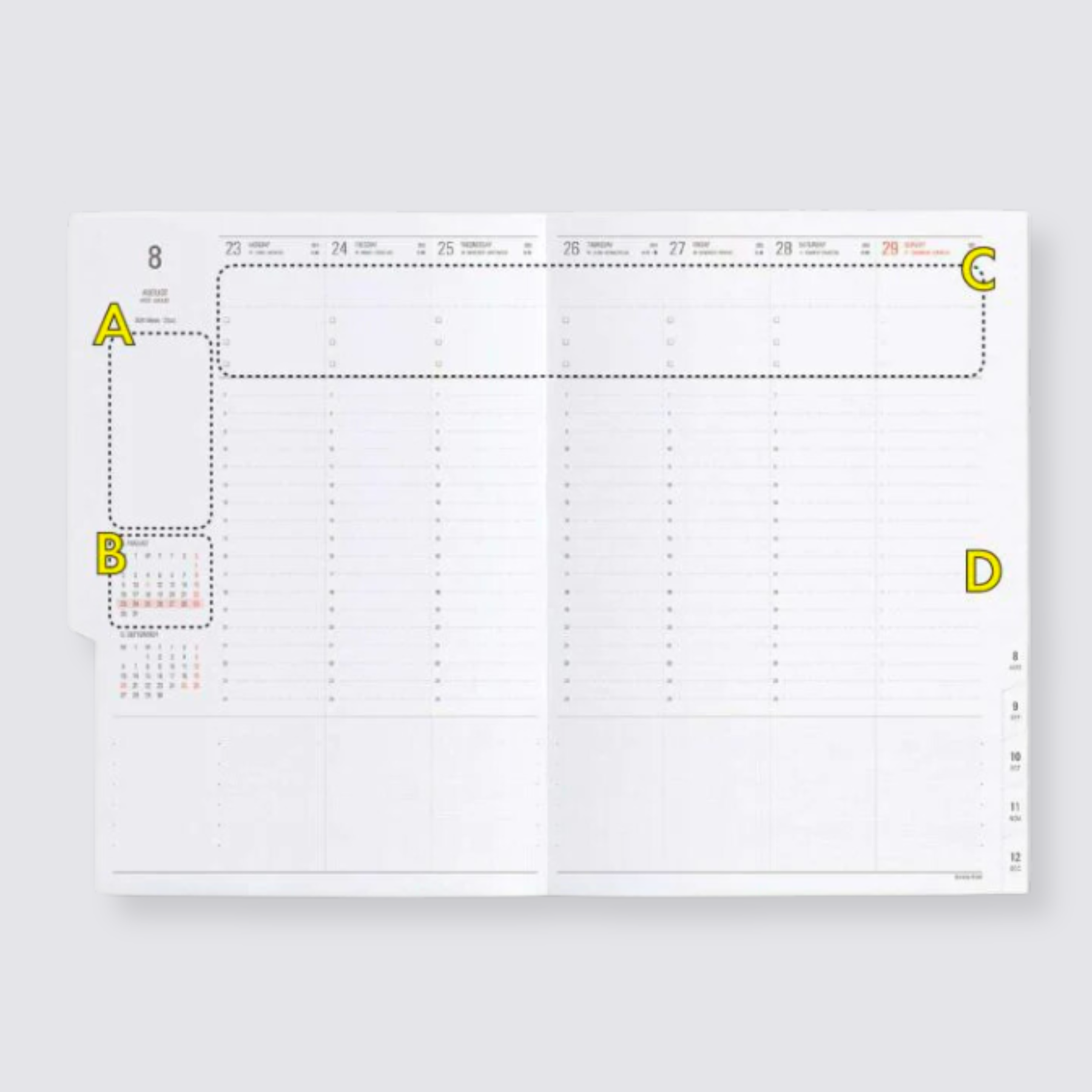 Vertical weekly diary 2024