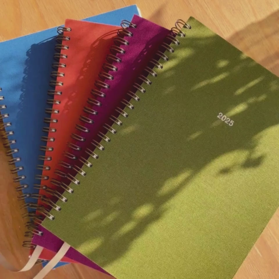 2025 Weekly A5 Diary - Mulberry Red