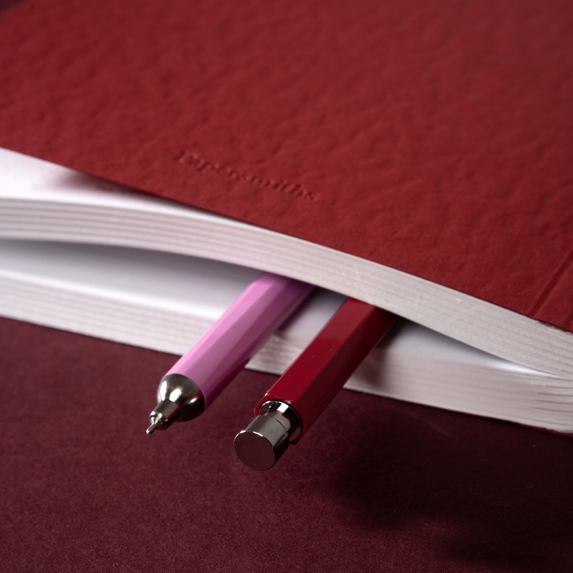 red pen in book dusky heather