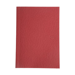 red softcover notebook