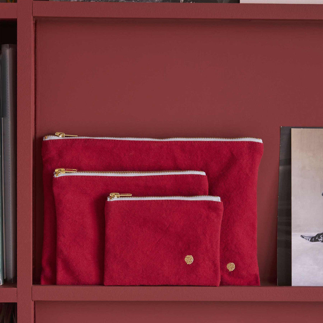 Medium Accessories Pouch - Cherry Red