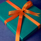 Small Gift Box - Teal with orange ribbon