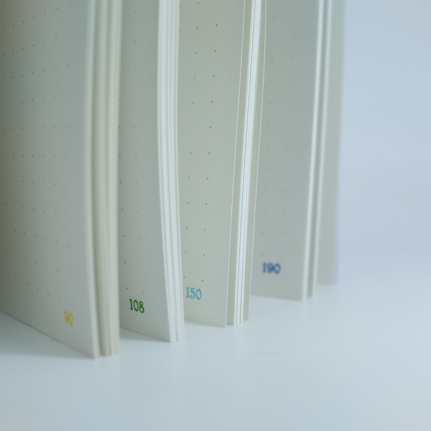 coloured notebook pages