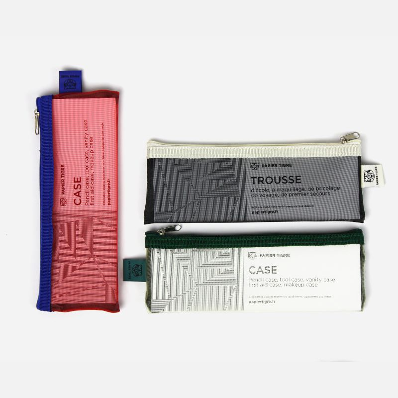 Mesh Pouch Pencil Case - Green & Yellow