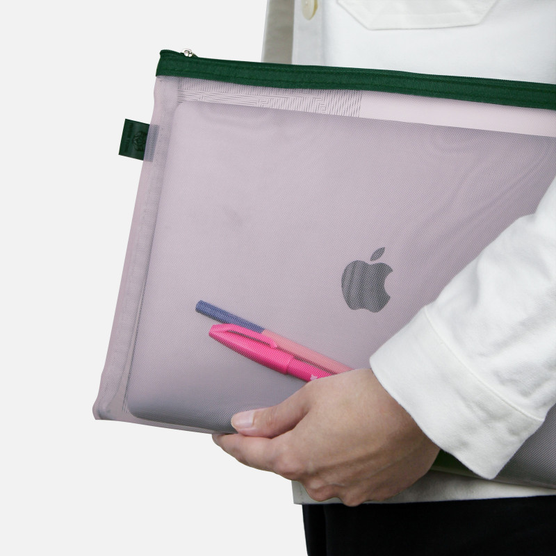Mesh Pouch Pencil Case Large - Pink