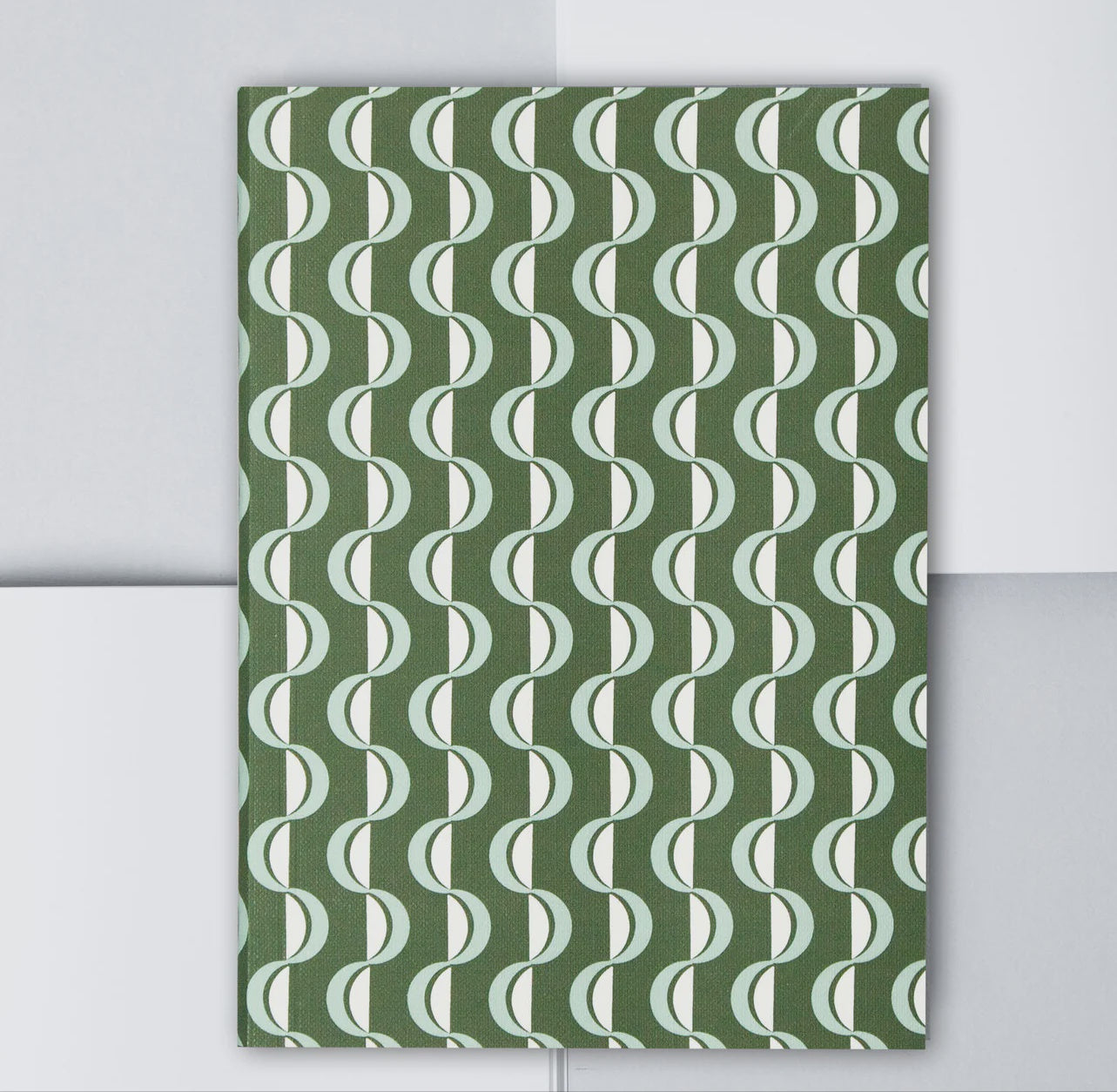Medium Layflat Notebook -Wave Forest Green / Blue - Ruled