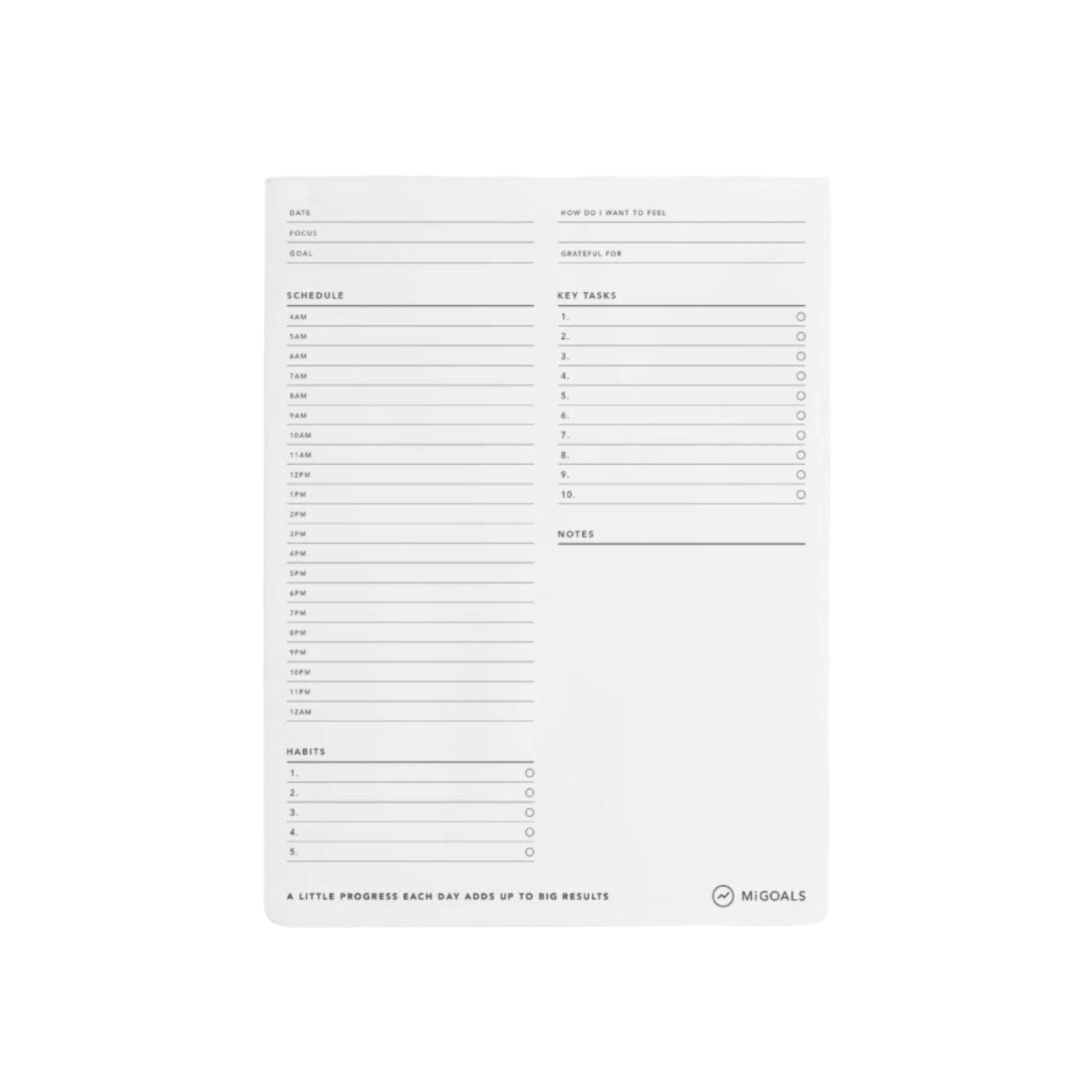 daily goal planning notepad