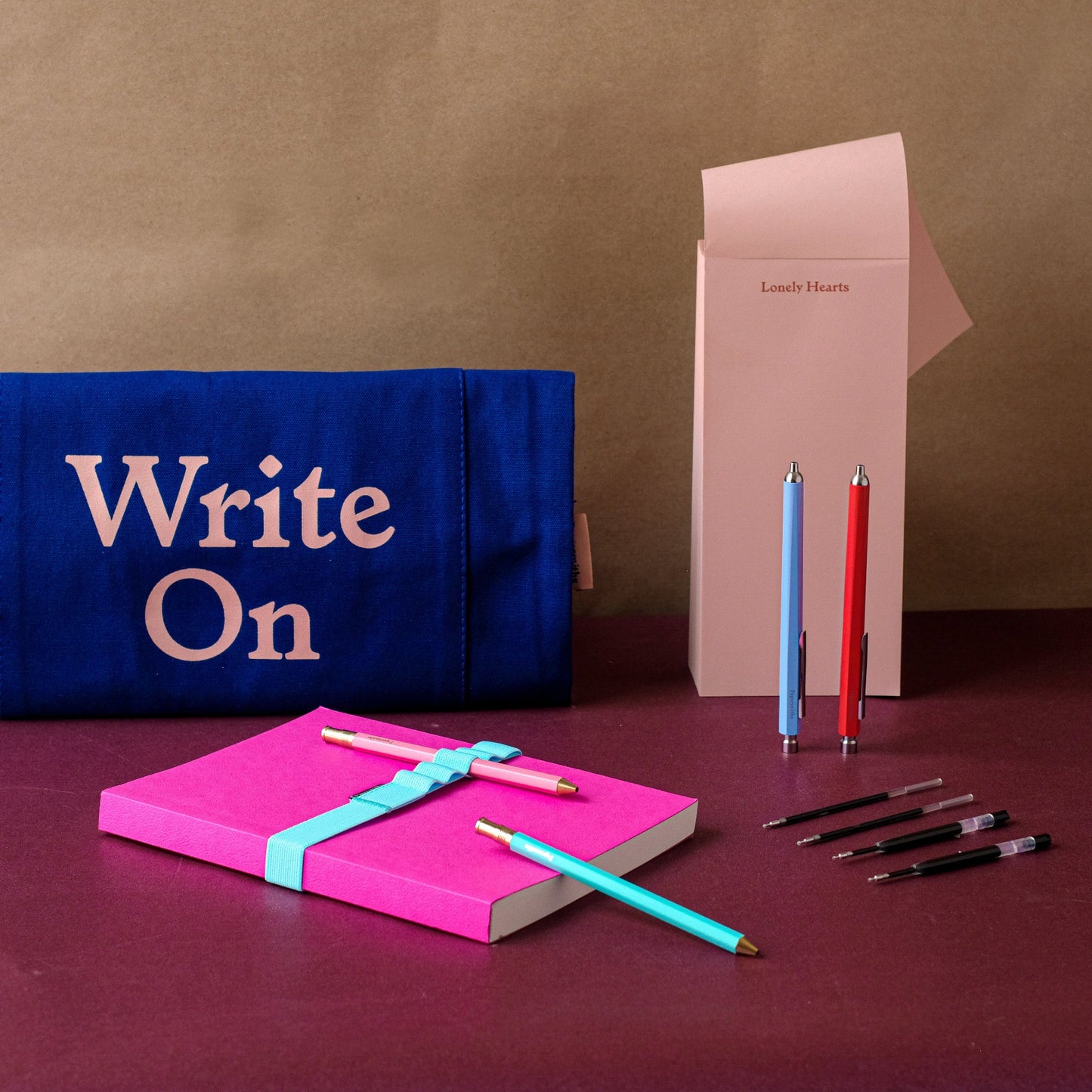 Ultimate Stationery Stash - Fuchsia / Plain Paper