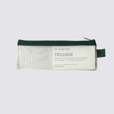 Mesh Pouch Pencil Case in Green & Yellow