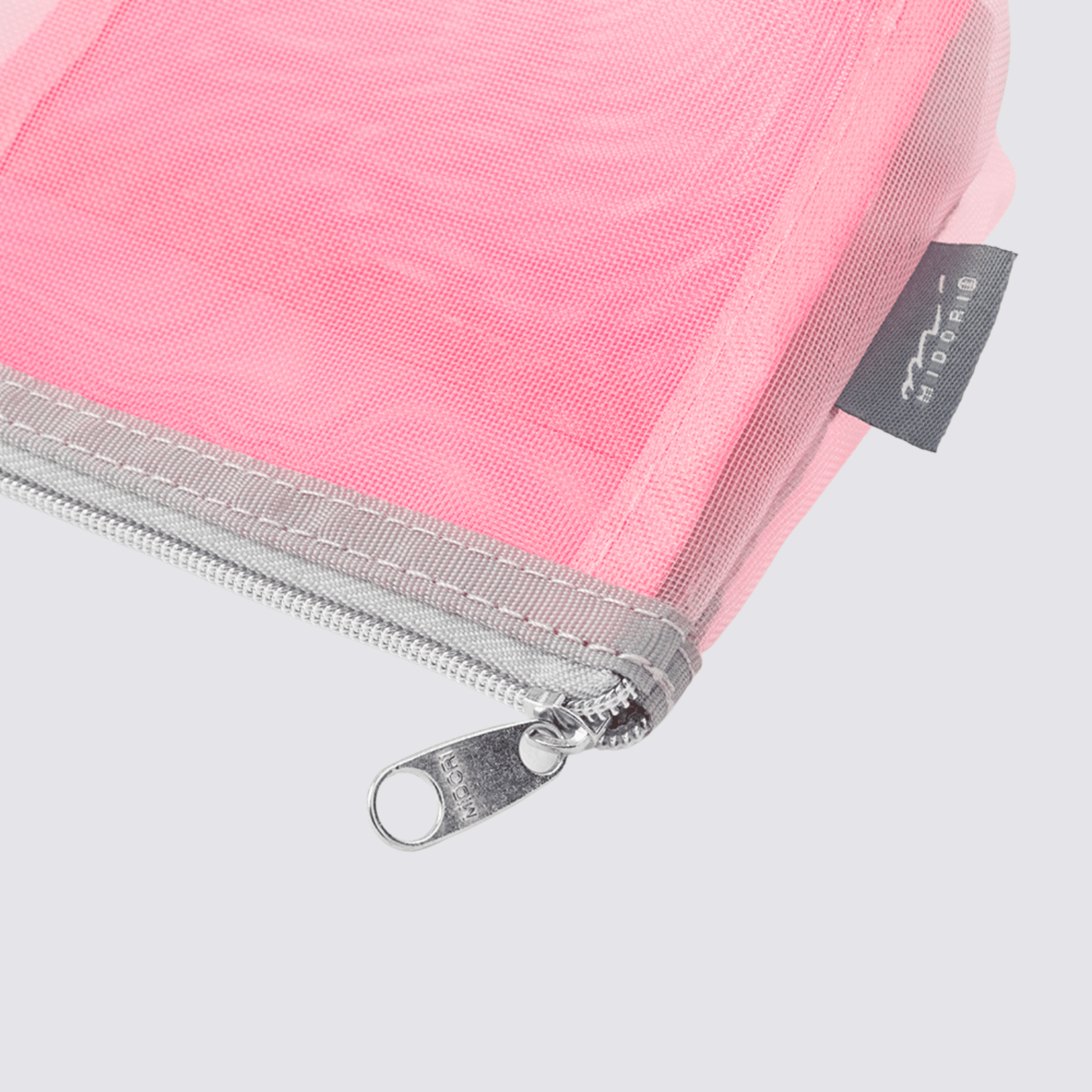 Mesh Pouch Pencil Case with Gusset  - Pink