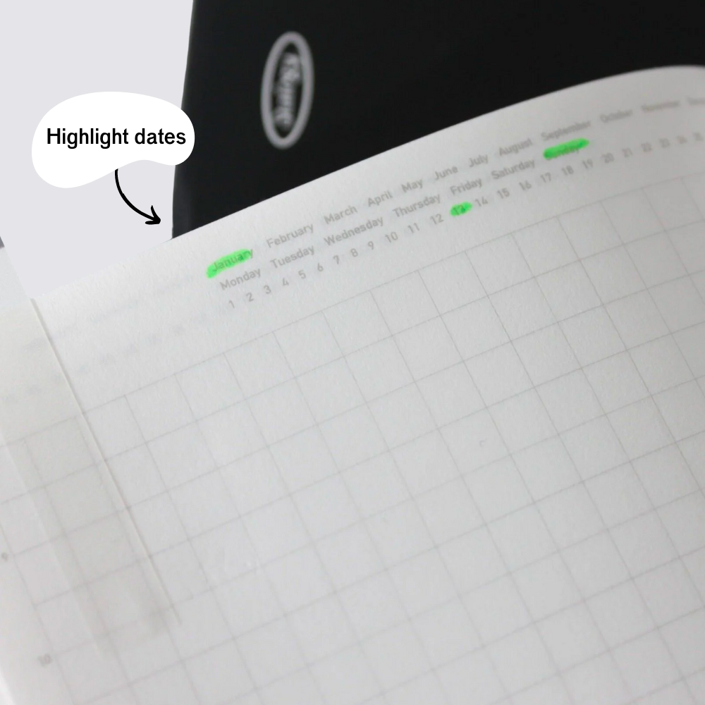 365 Days Graph Notebook - A5 / Red
