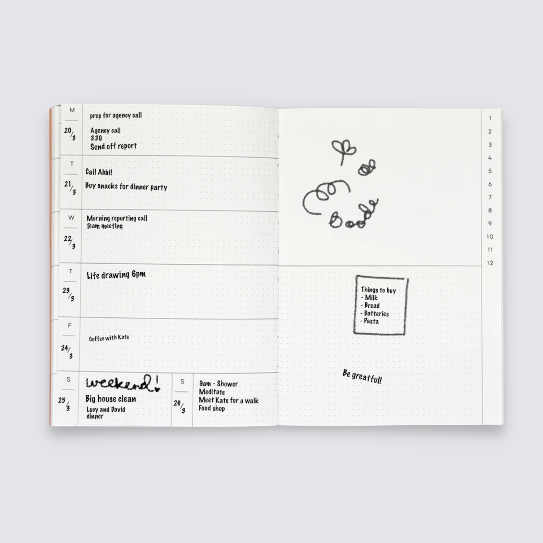 Weekly Undated Planner A5 - Orchard No. 2