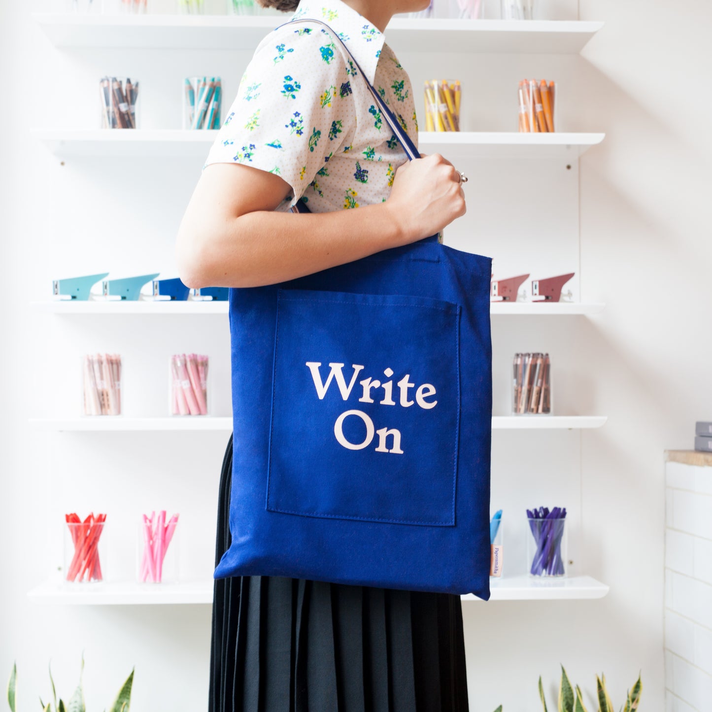 Navy and Pink Tote Bag