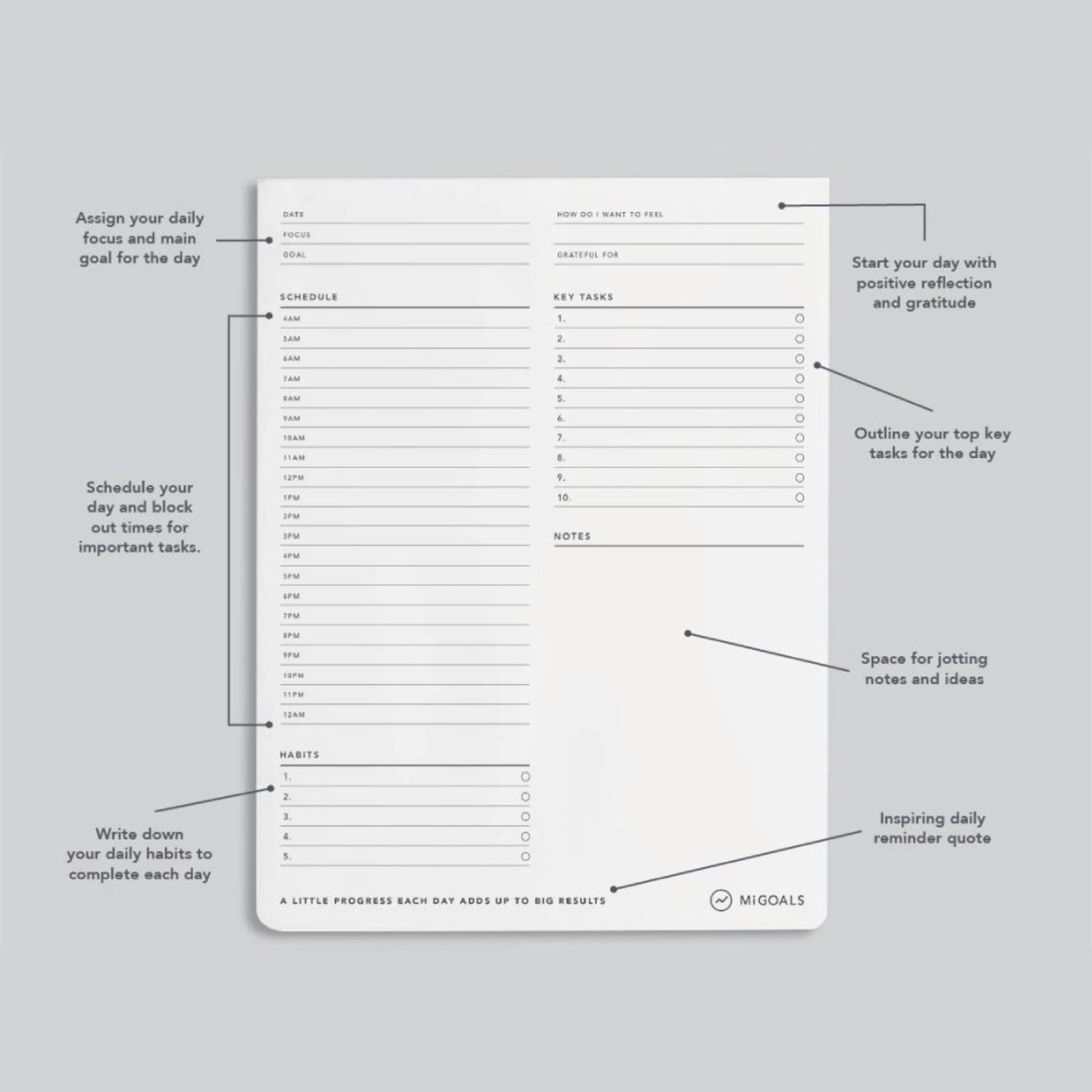 daily organiser notepad